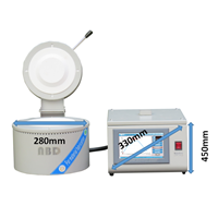 Split pit furnace for glove box