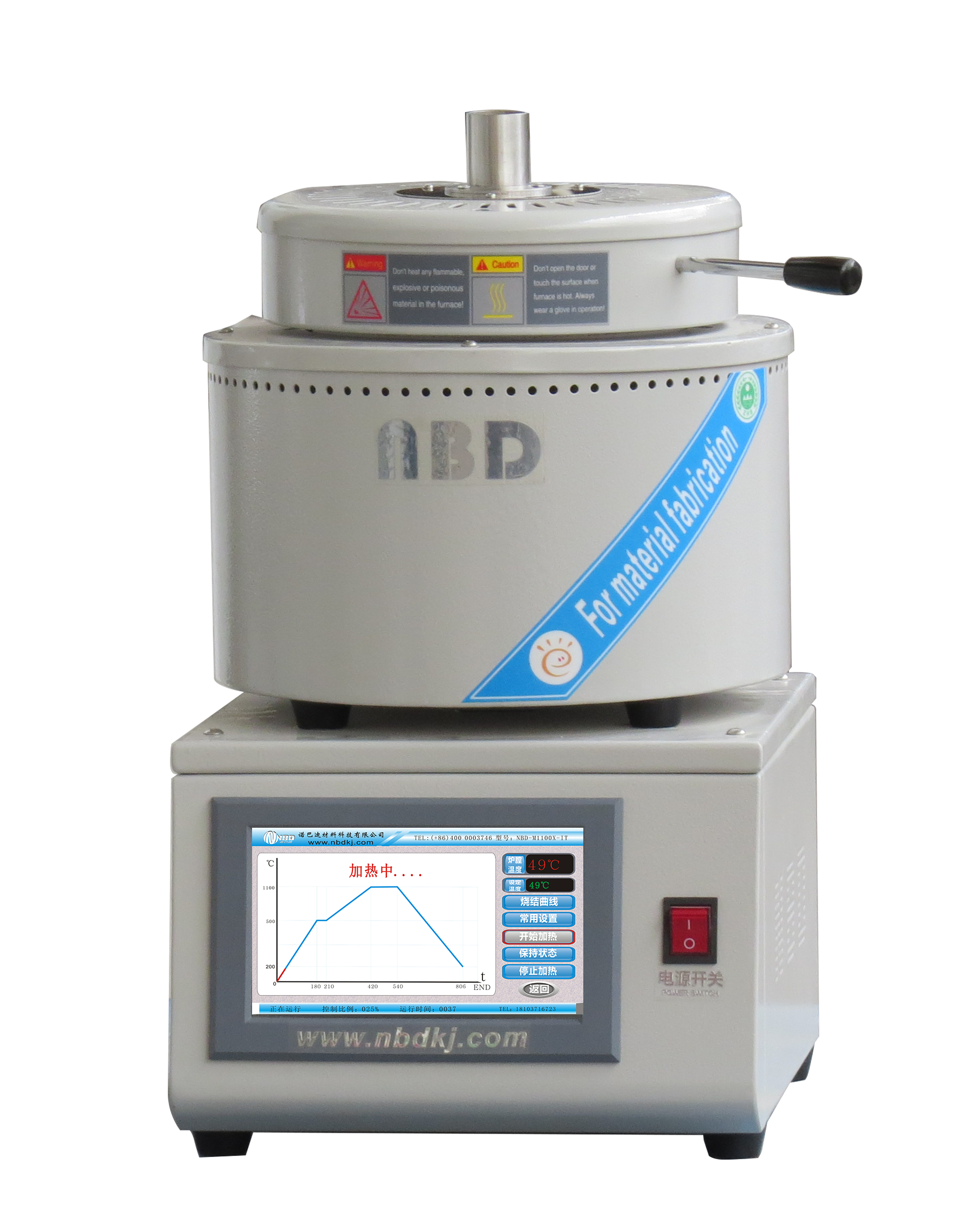 Split pit furnace for glove box